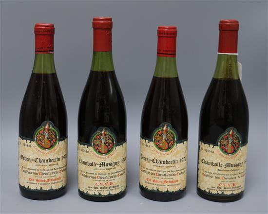 Gevrey-Chambertin Tastvinage for Ets Saint-Ferdinand, 1970, 75cl, (2), Chambolle-Musigny Tastvinage for Ets Saint-Ferdinand, 1964, 75cl